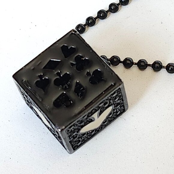 FUN NECKLACE LOT OF 4 DICE BLACK ONYX LOOK BEAD DECOR TAURUS - Picture 10 of 11